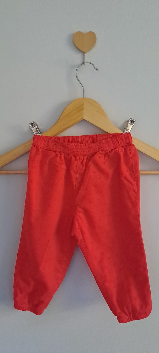 H&M Baby Girls' Red Textured Spot Pants 9-12 Months