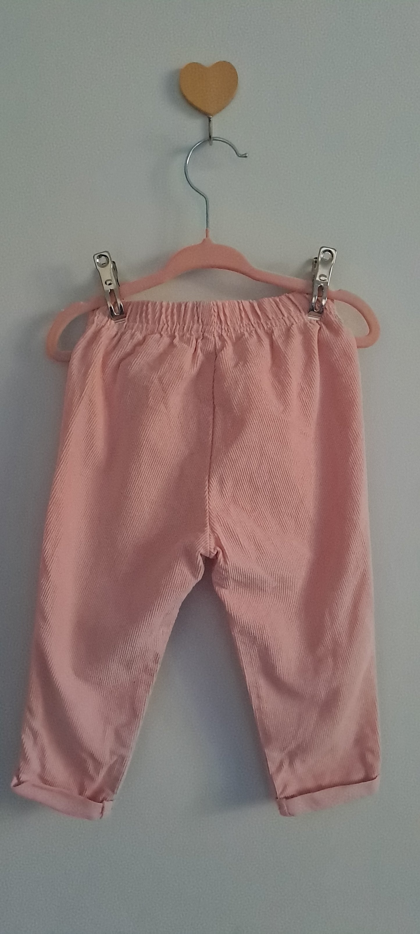 One Two Three Baby Girls' Pink Corduroy Trousers with Bow Detail 12-18 Months