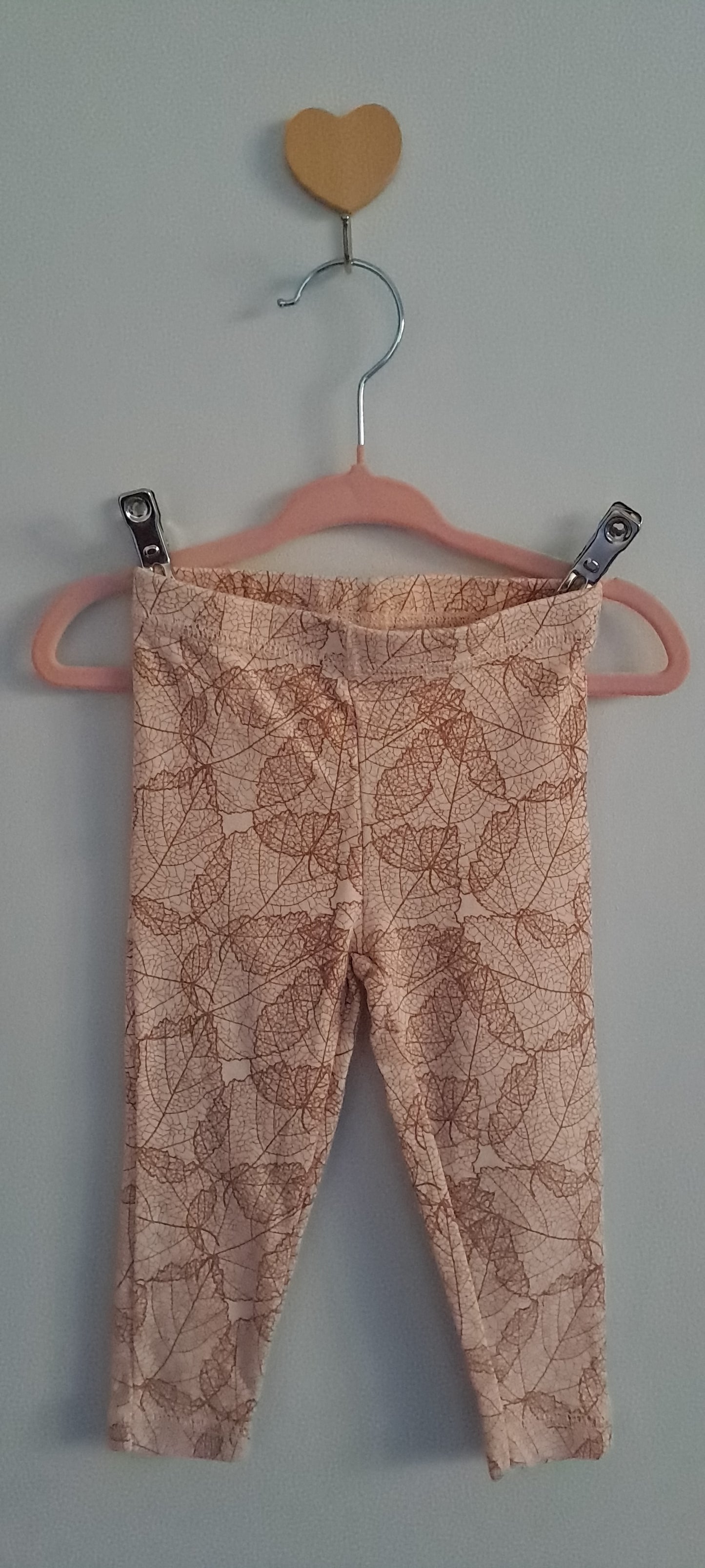 Petit by Sofie Schnoor Baby Girls' Pink Leaf Skeleton Leggings Size 74