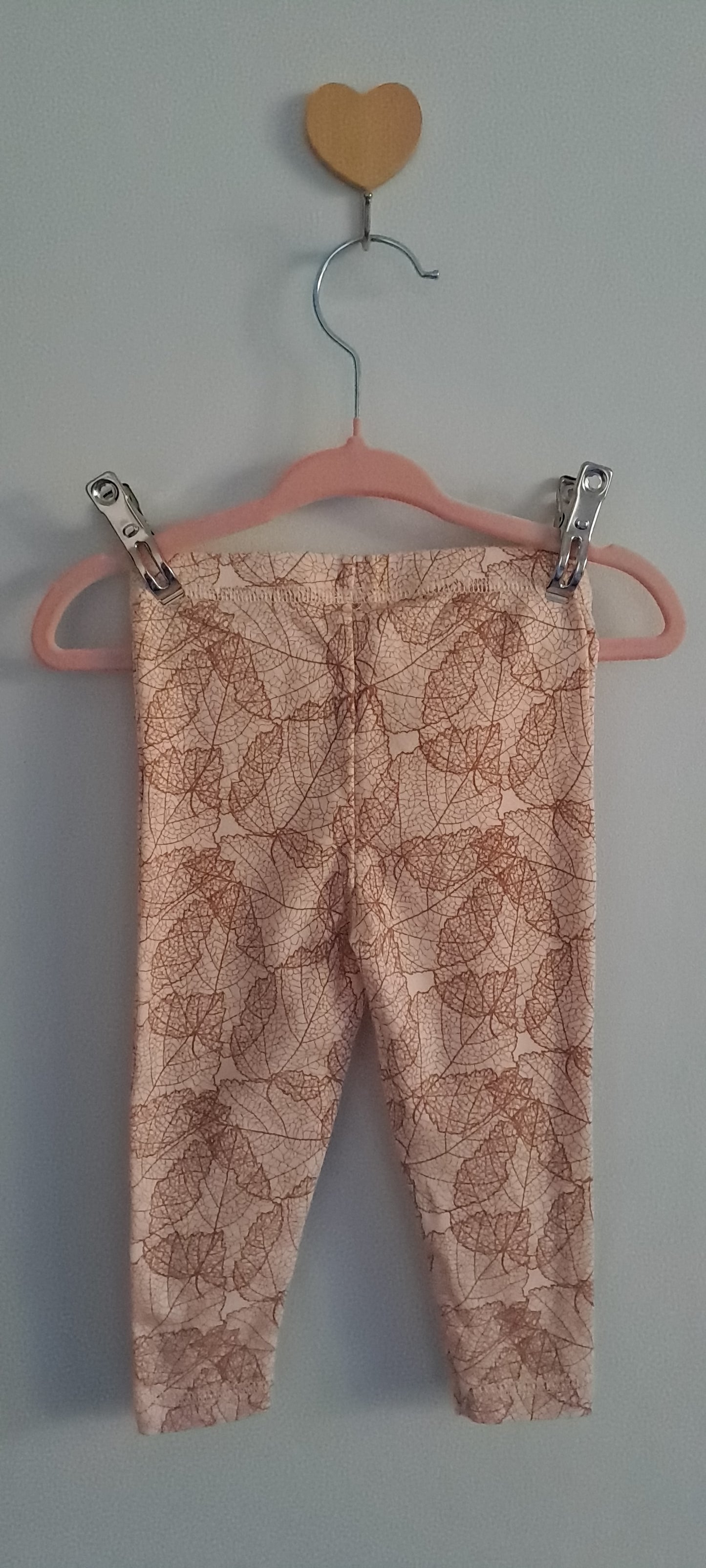 Petit by Sofie Schnoor Baby Girls' Pink Leaf Skeleton Leggings Size 74