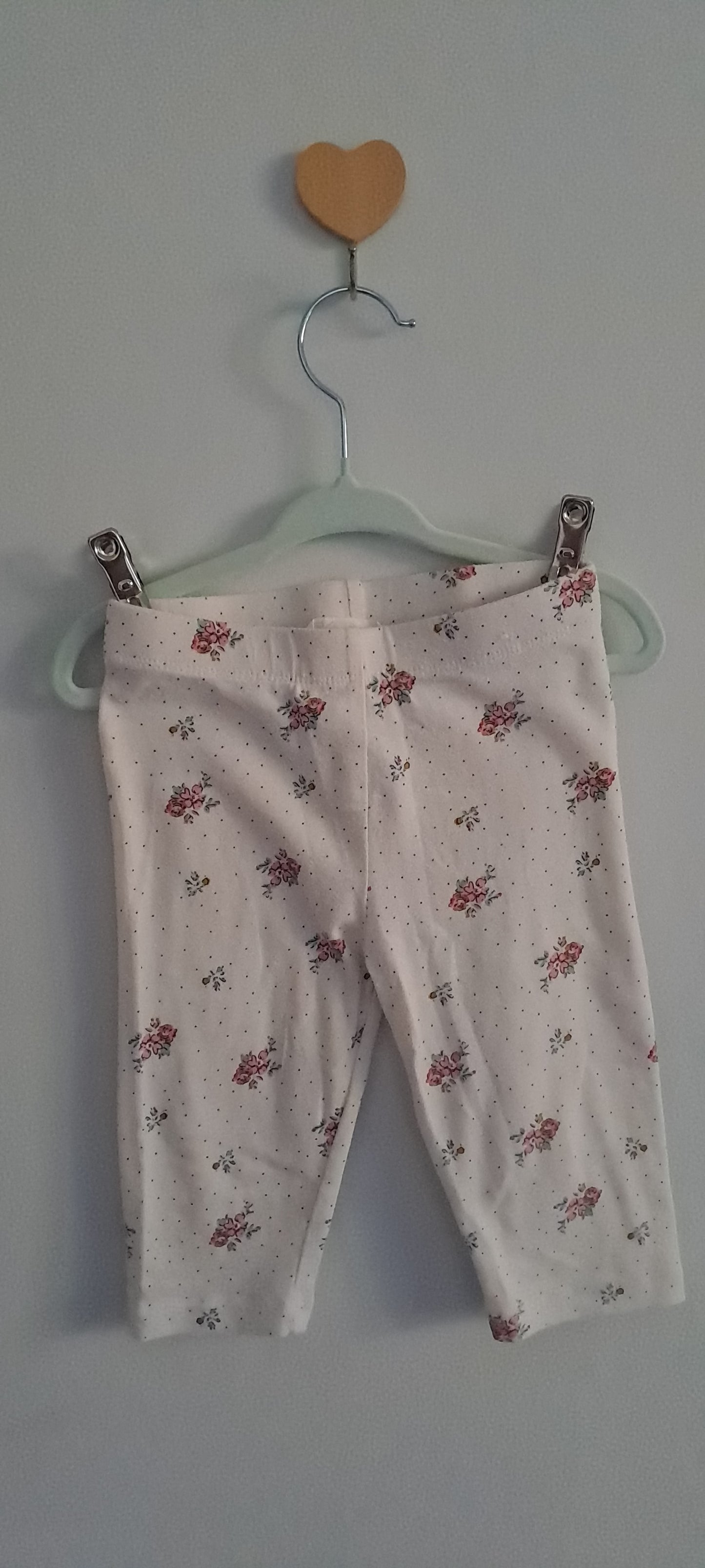 Real Kids Girls' White Dainty Pink Floral Leggings 2-3 Years