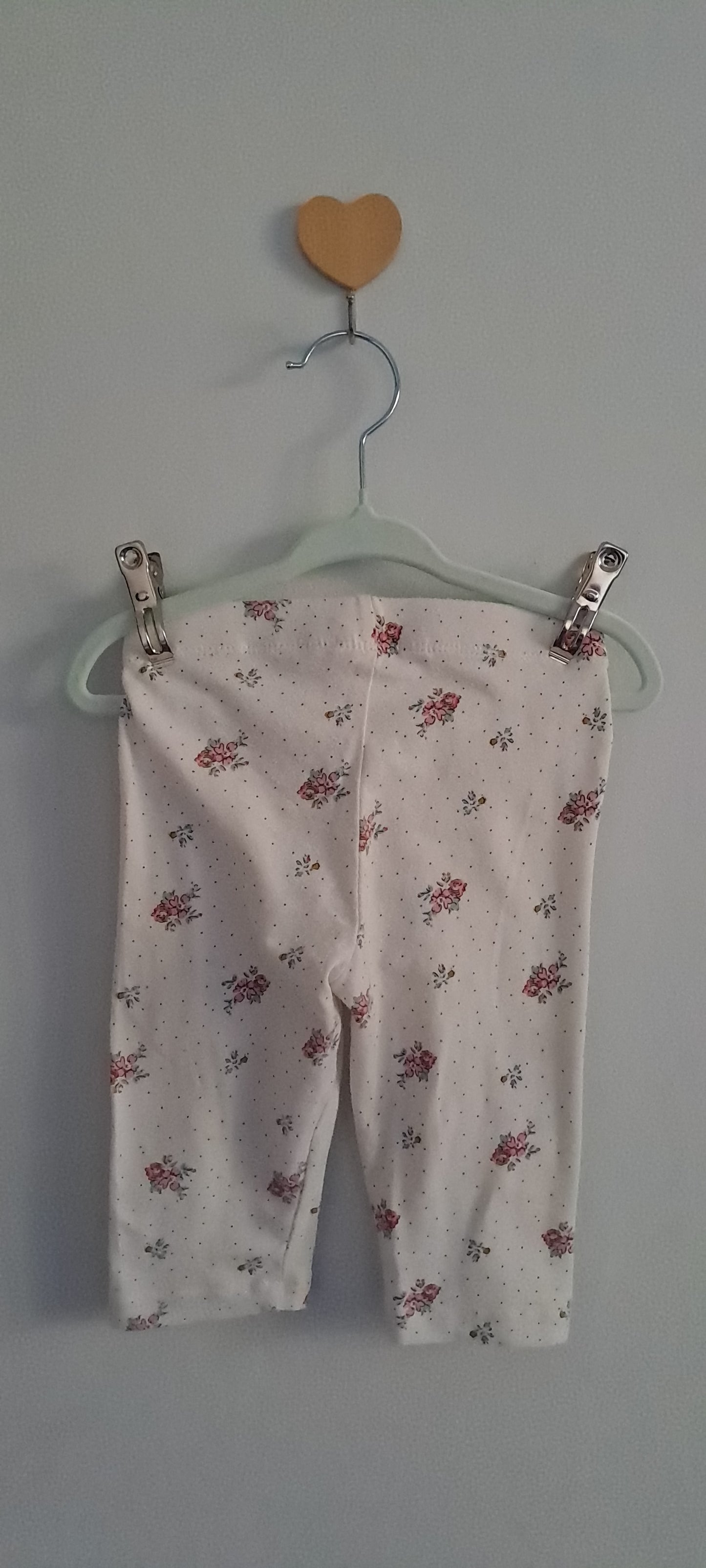 Real Kids Girls' White Dainty Pink Floral Leggings 2-3 Years