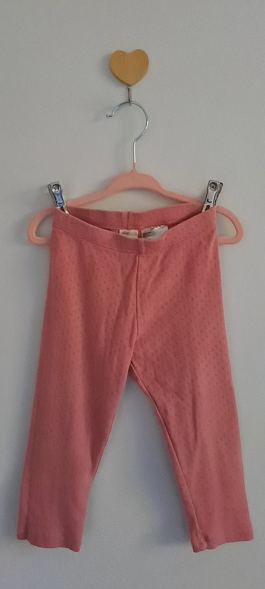 H&M Toddler Girls' Rose Pink Pointelle Knit Leggings 1.5-2 Years