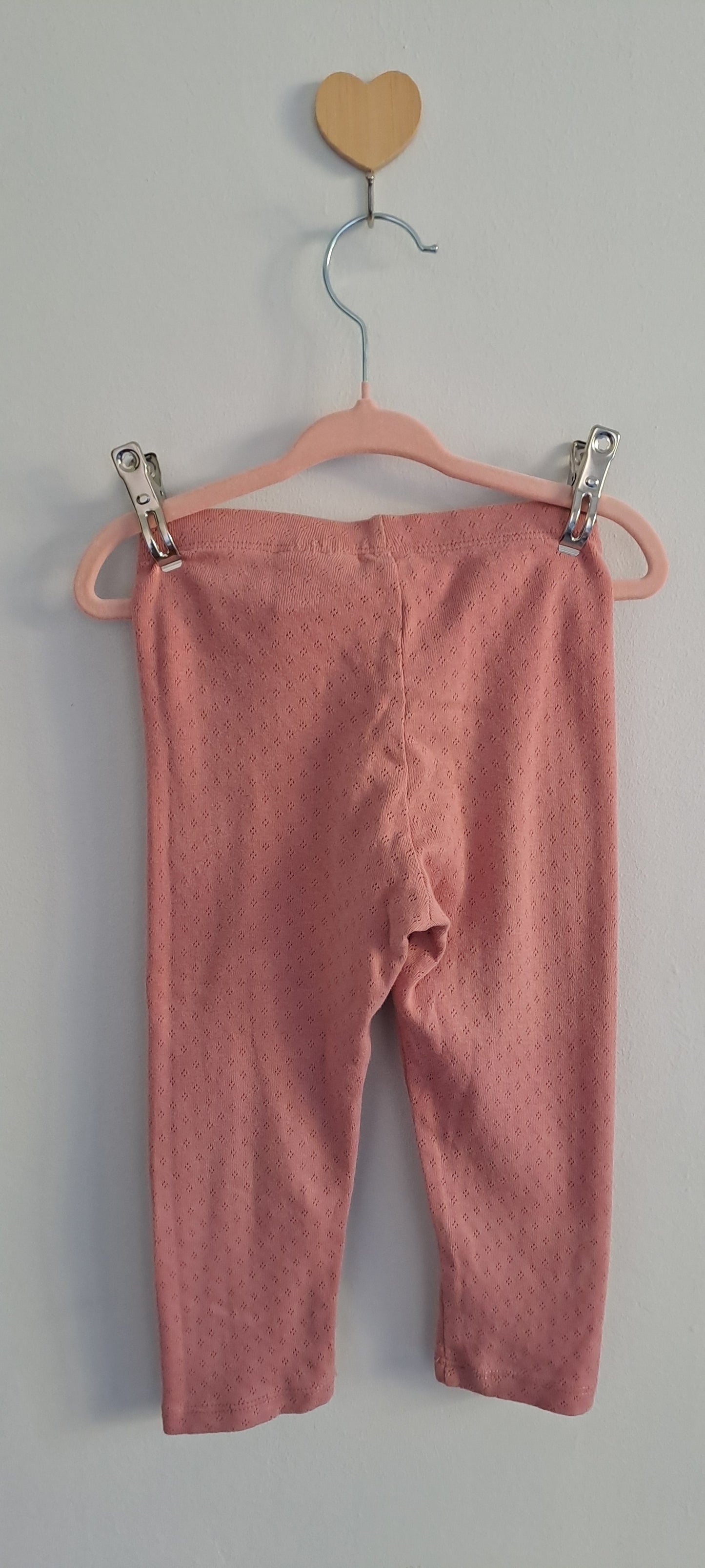 H&M Toddler Girls' Rose Pink Pointelle Knit Leggings 1.5-2 Years