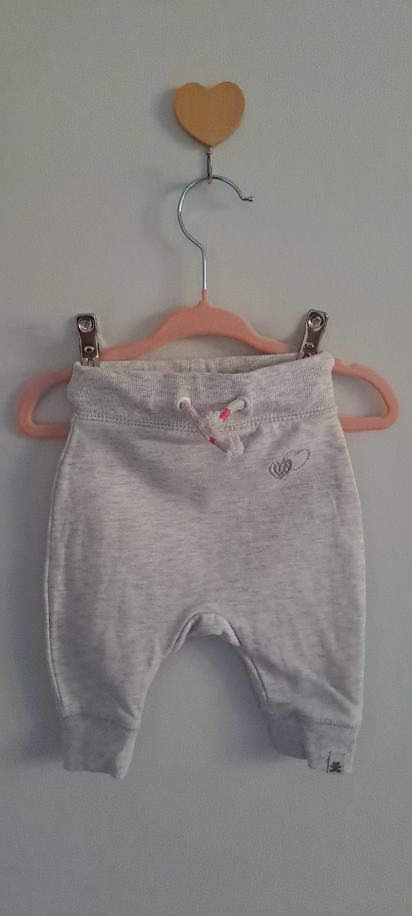 Woolworths Baby Girls' Grey Marle Heart Joggers 1-3 Months
