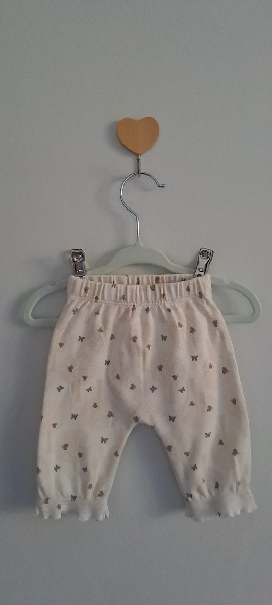 Wooliesbabes White Butterfly Print Leggings 1-3 Months
