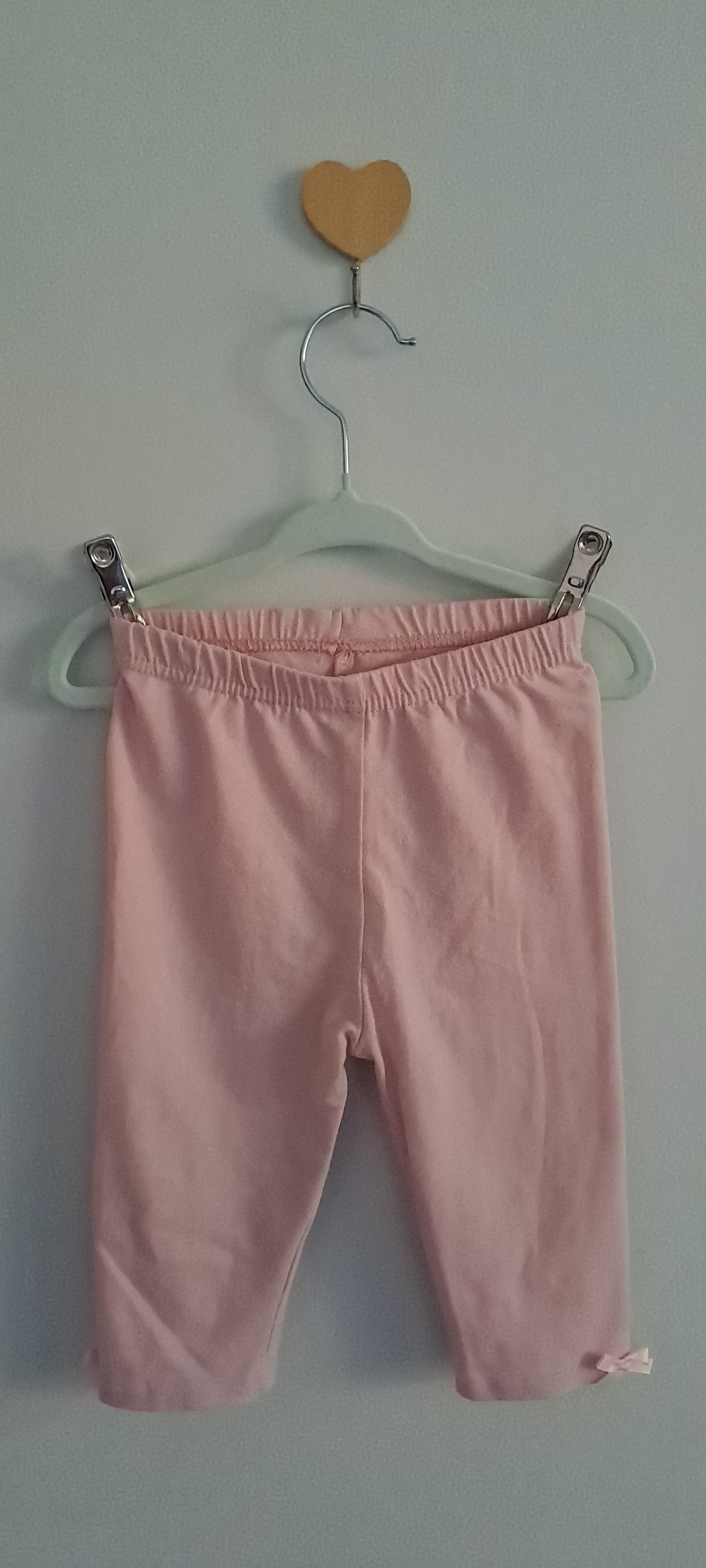 One Two Three Baby Girls' Pink Bow Accent Leggings 18-24 Months