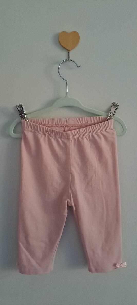 One Two Three Baby Girls' Pink Bow Accent Leggings 18-24 Months