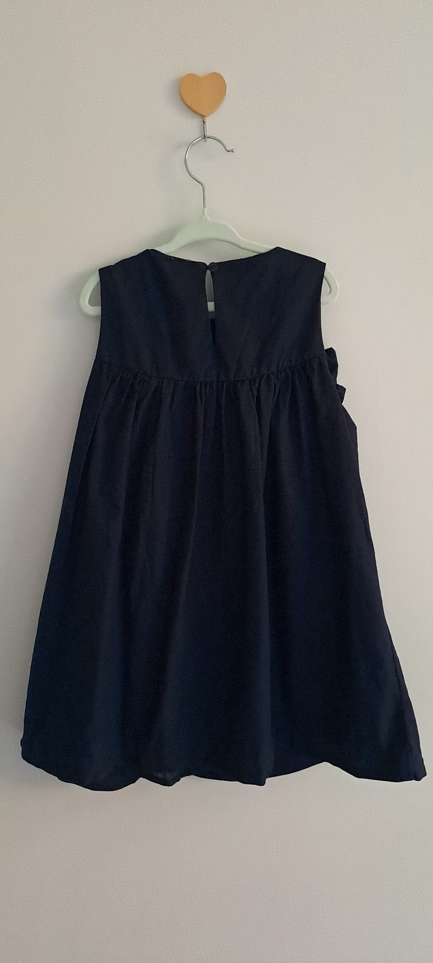 Uniq Navy Sleeveless Dress with Oversized Statement Bow 5-6 Years