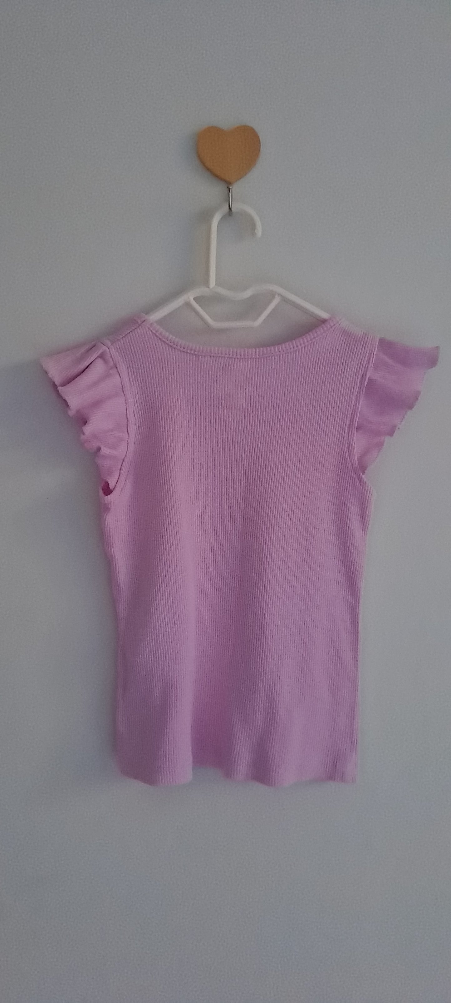 Zara Kids Lilac Ribbed Ruffle Sleeve Top 1-2 Years