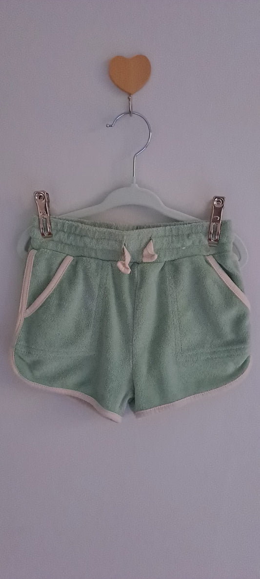 Cotton On Kids Sage Towelling Shorts with Contrast Piping 1-2 Years