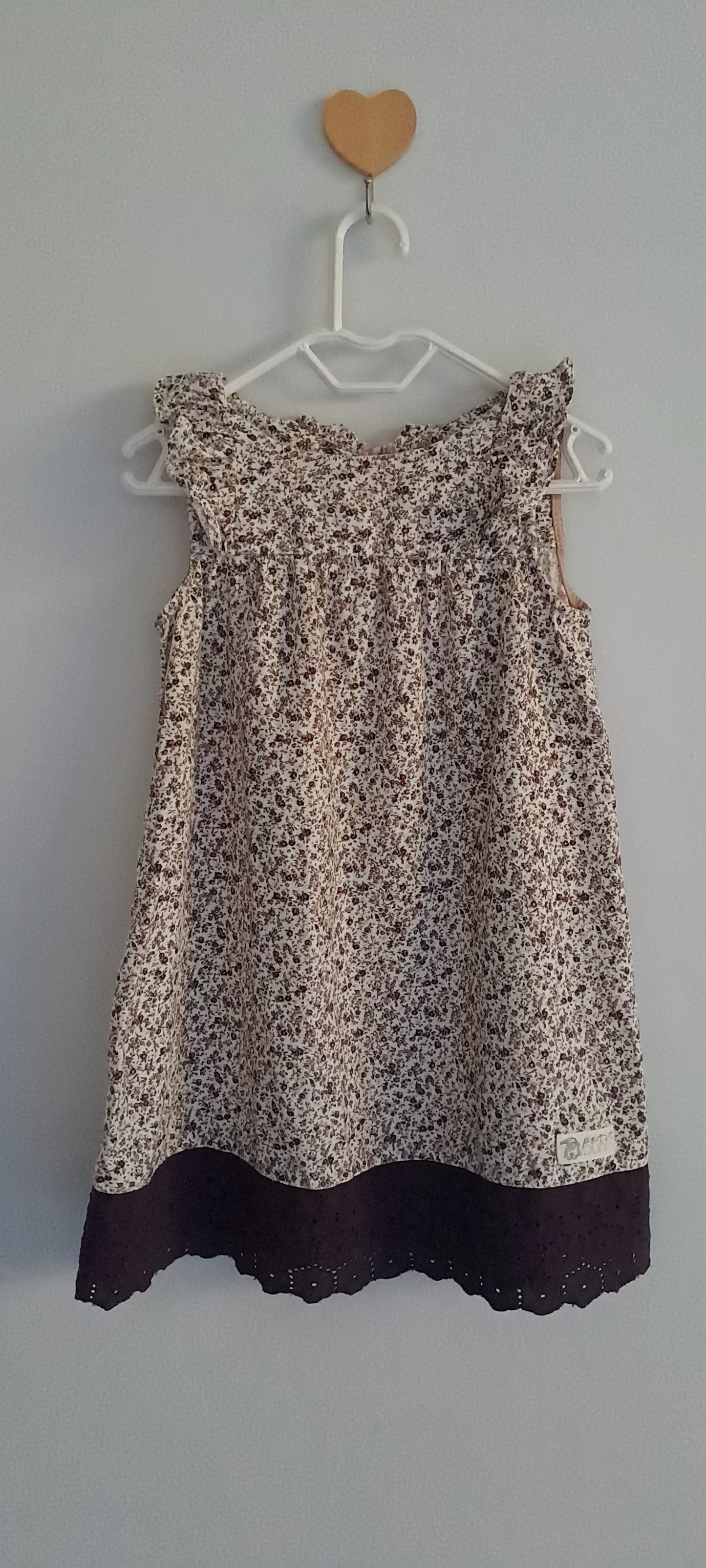 Petit Bunny Floral Smock Dress with Broderie Anglaise Hem 2-3 Years