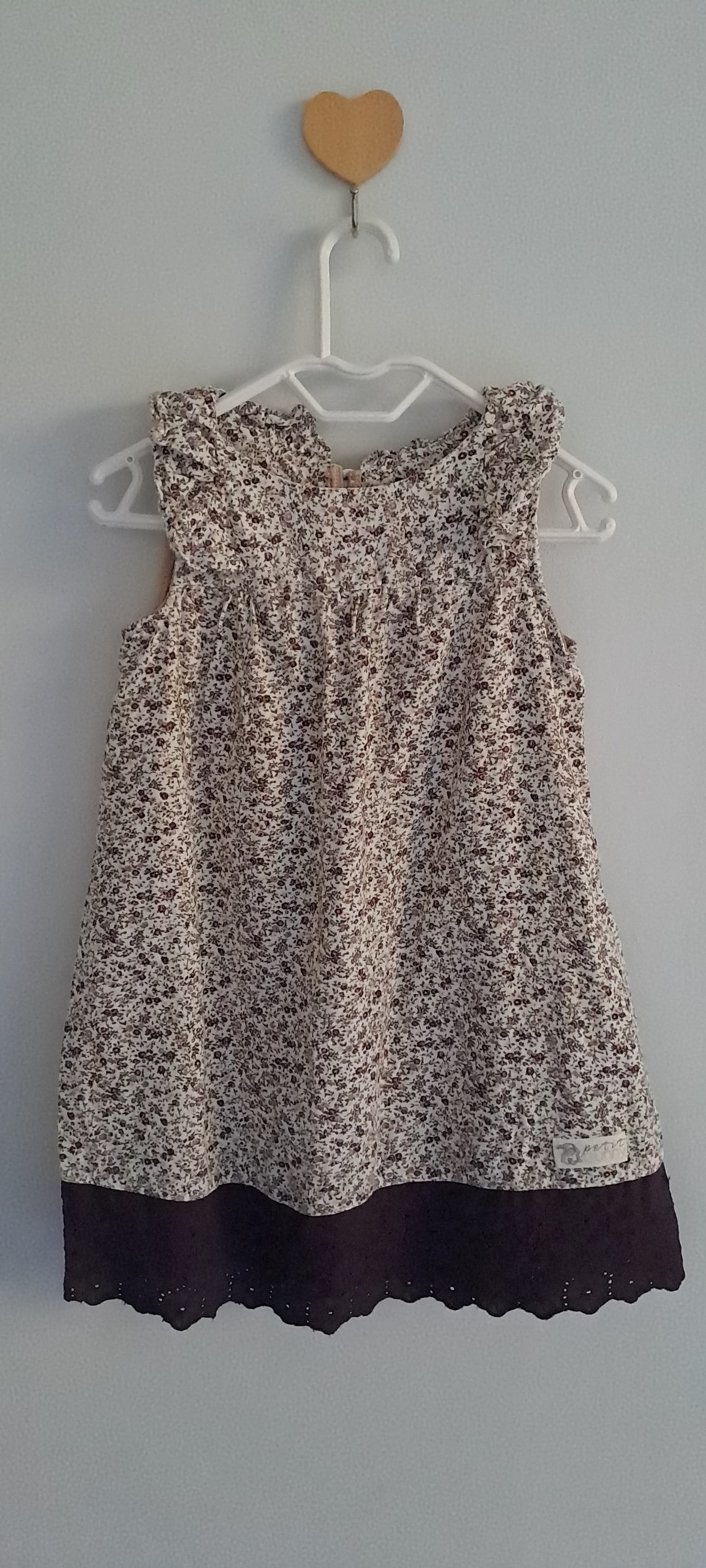 Petit Bunny Floral Smock Dress with Broderie Anglaise Hem 1-2 Years