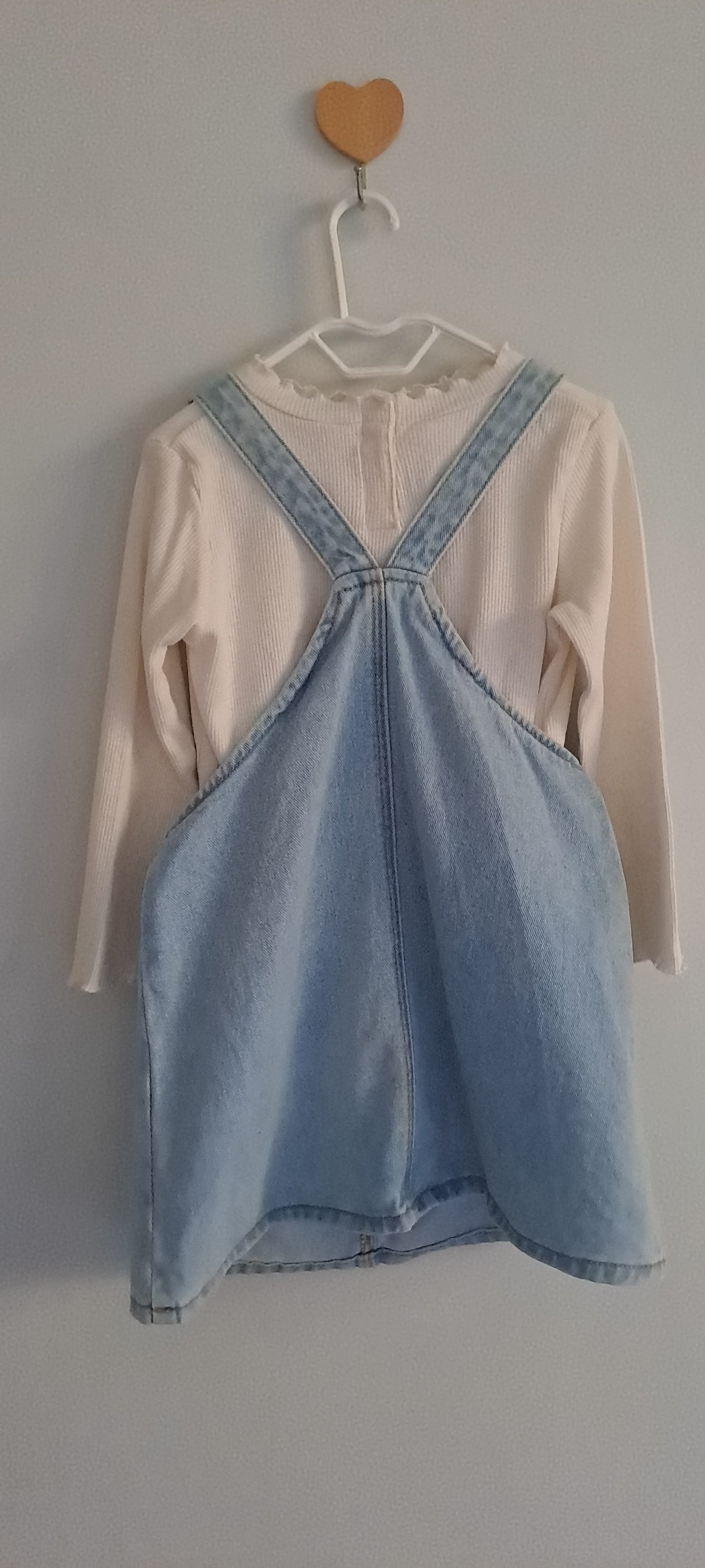 Zara Kids Light Wash Denim Pinafore Dress 3-4 Years