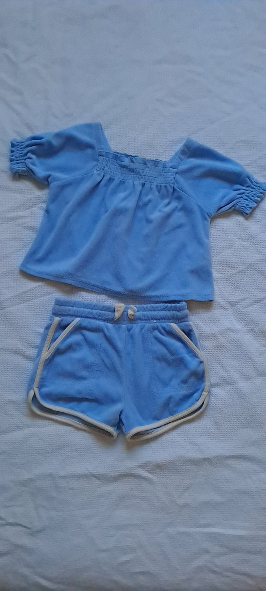 Cotton On Kids Sky Blue Towelling Summer Set Mixed Sizes 1-3 Years