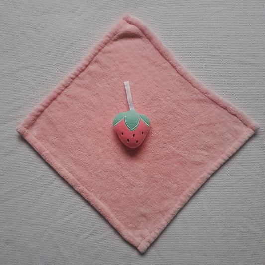Sweet Strawberry Baby Security Blanket / Doodoo Blanket