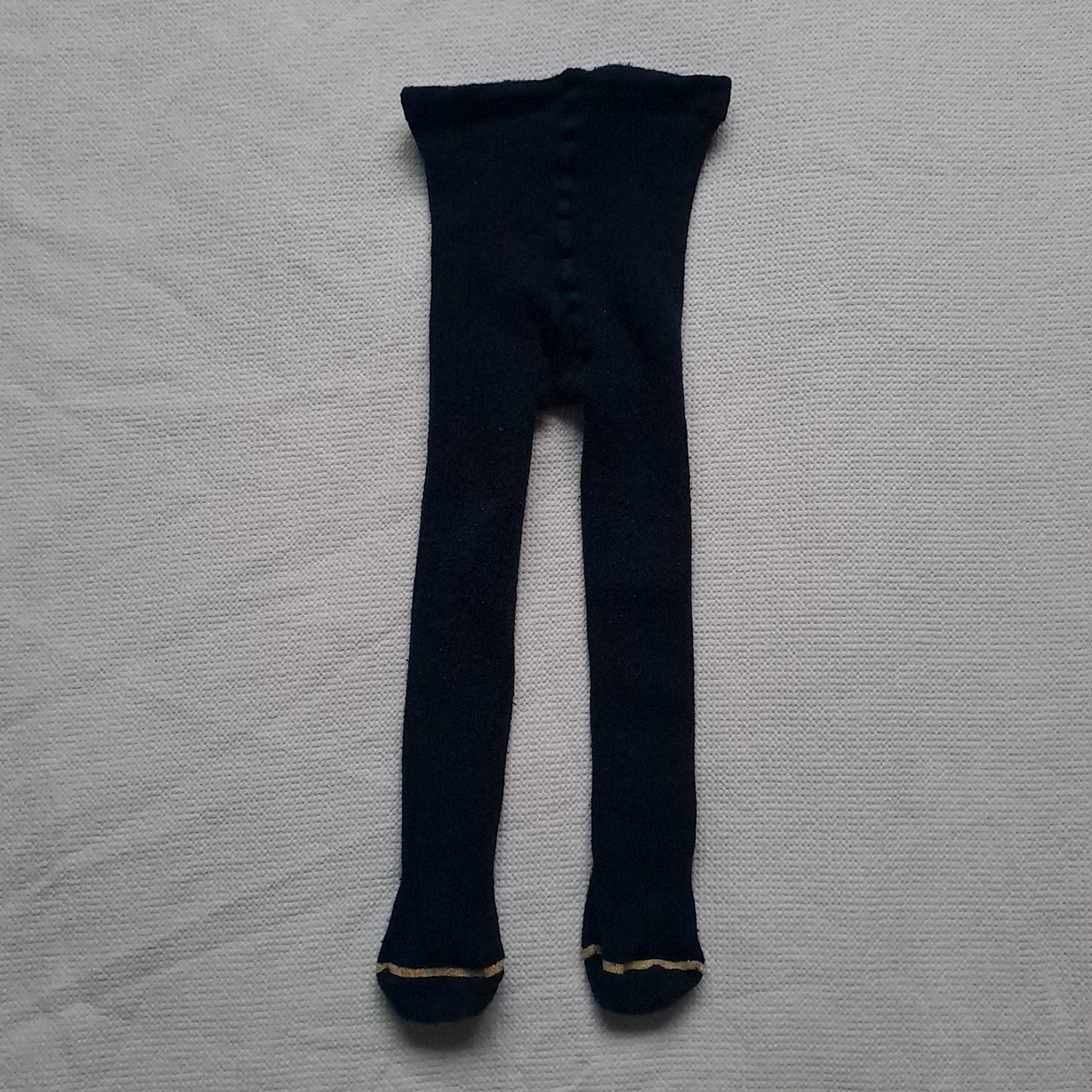 Classic Navy Baby Tights with Gold Toe Detail 6-12 Months