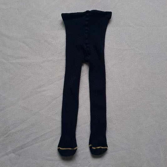 Classic Navy Baby Tights with Gold Toe Detail 6-12 Months