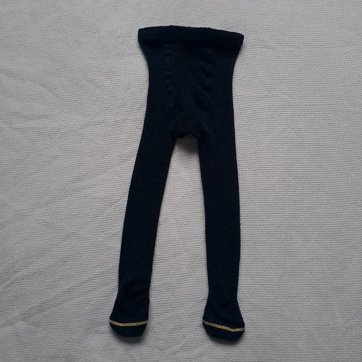 Classic Navy Baby Tights with Gold Toe Detail 6-12 Months