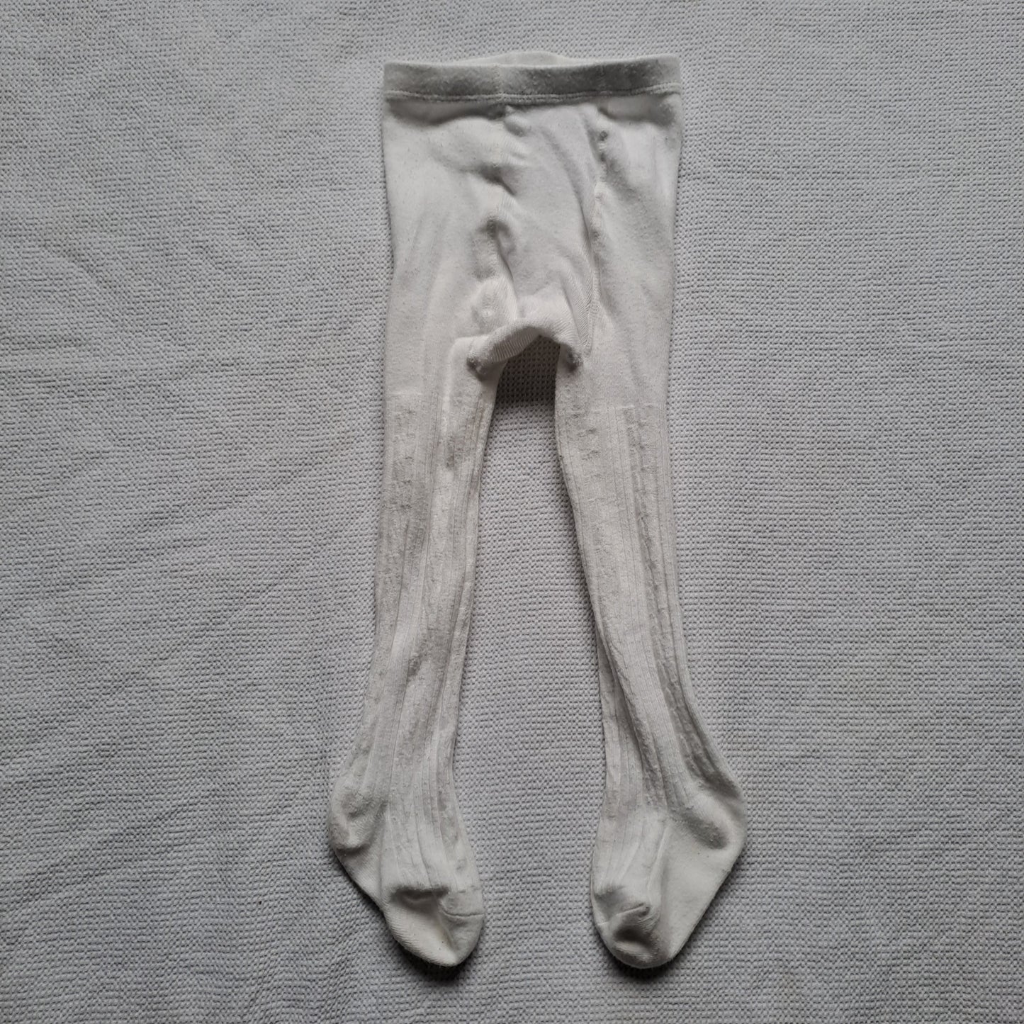 Elegant White Cable Knit Baby Tights 12-18 Months
