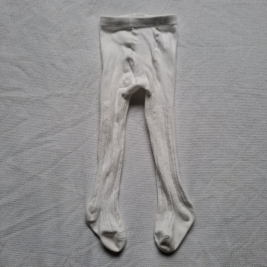 Elegant White Cable Knit Baby Tights 12-18 Months