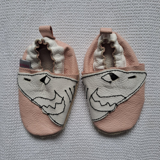 Pitta Patta Soft Leather Shark Baby Shoes – Size 1 (11.5cm)