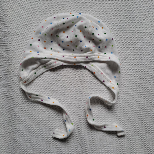 Multi-Color Star Print Baby Pilot Hat with Chin Ties 0-3 Months