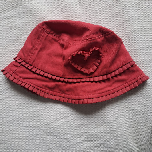 Ackermans Baby Girl Deep Pink Ruffled Heart Bucket Hat – 50cm