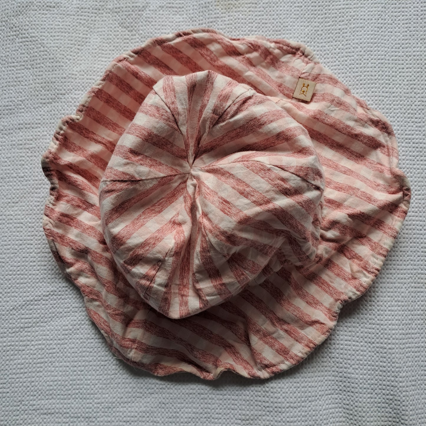 BLCB Blessed Baby Collection Striped Sun Hat – Mauve & White Stripes 50cm