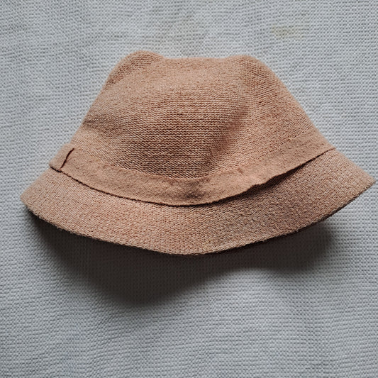 Zara Baby Textured Knit Bucket Hat – Peach / Salmon 2-3 Years