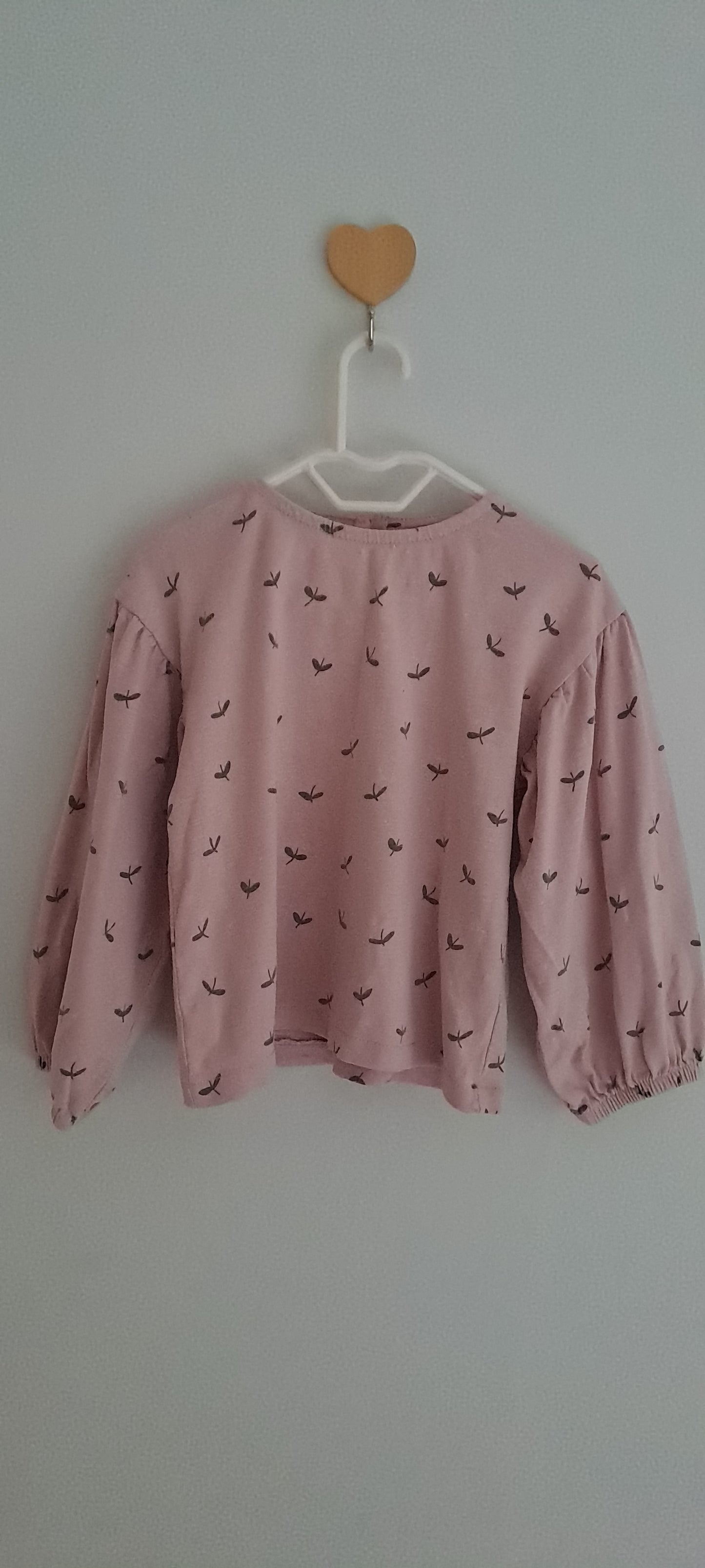 Zara Baby Mauve Dragonfly Print Puff Sleeve Top 18-24 Months