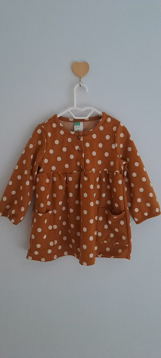 Ackermans Toddler Girls Polka Dot Pocket Dress 12-18 Months
