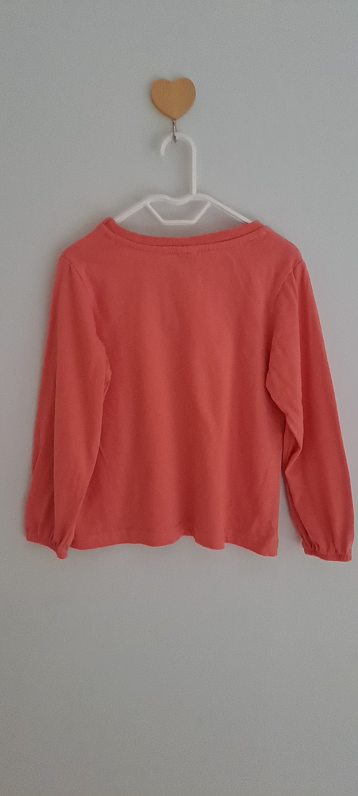 Qtee Toddler Girls Coral Pink Long Sleeve Basic Top 2-3 Years