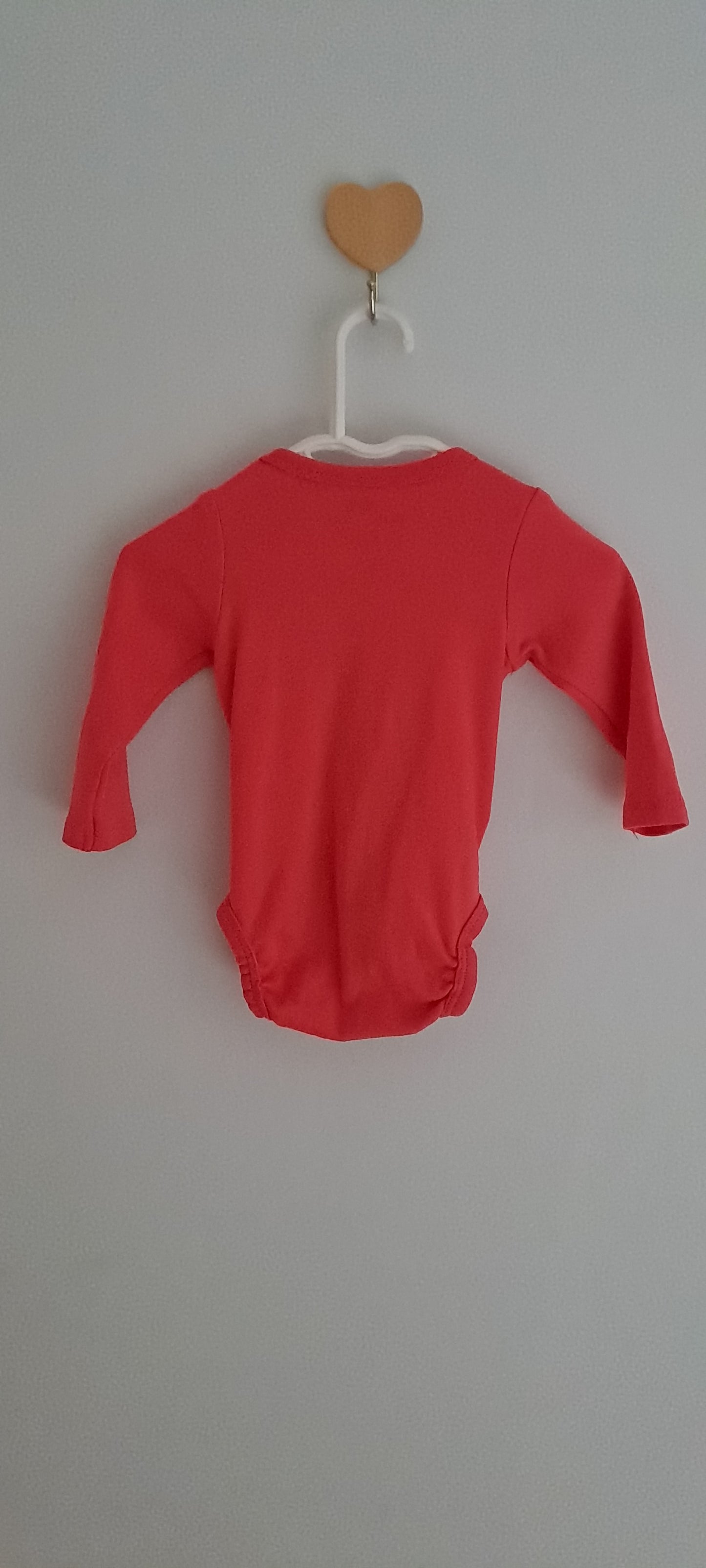 H&M Newborn Coral Long-Sleeve Wrapover Bodysuit 0-1 Month