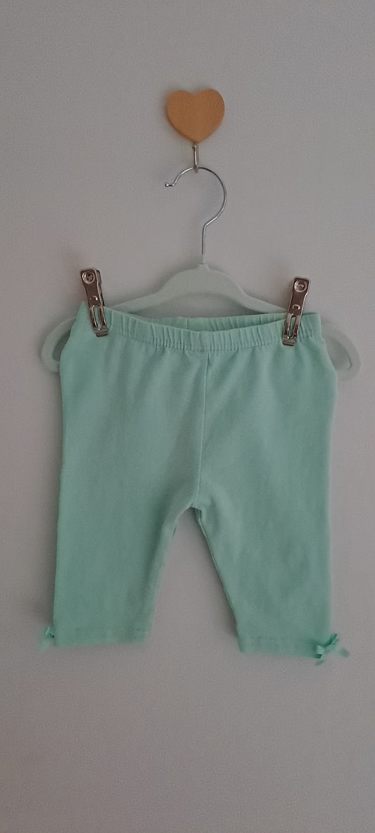 One Two Three Baby Girls Mint Green Bow Leggings 12-18 Months