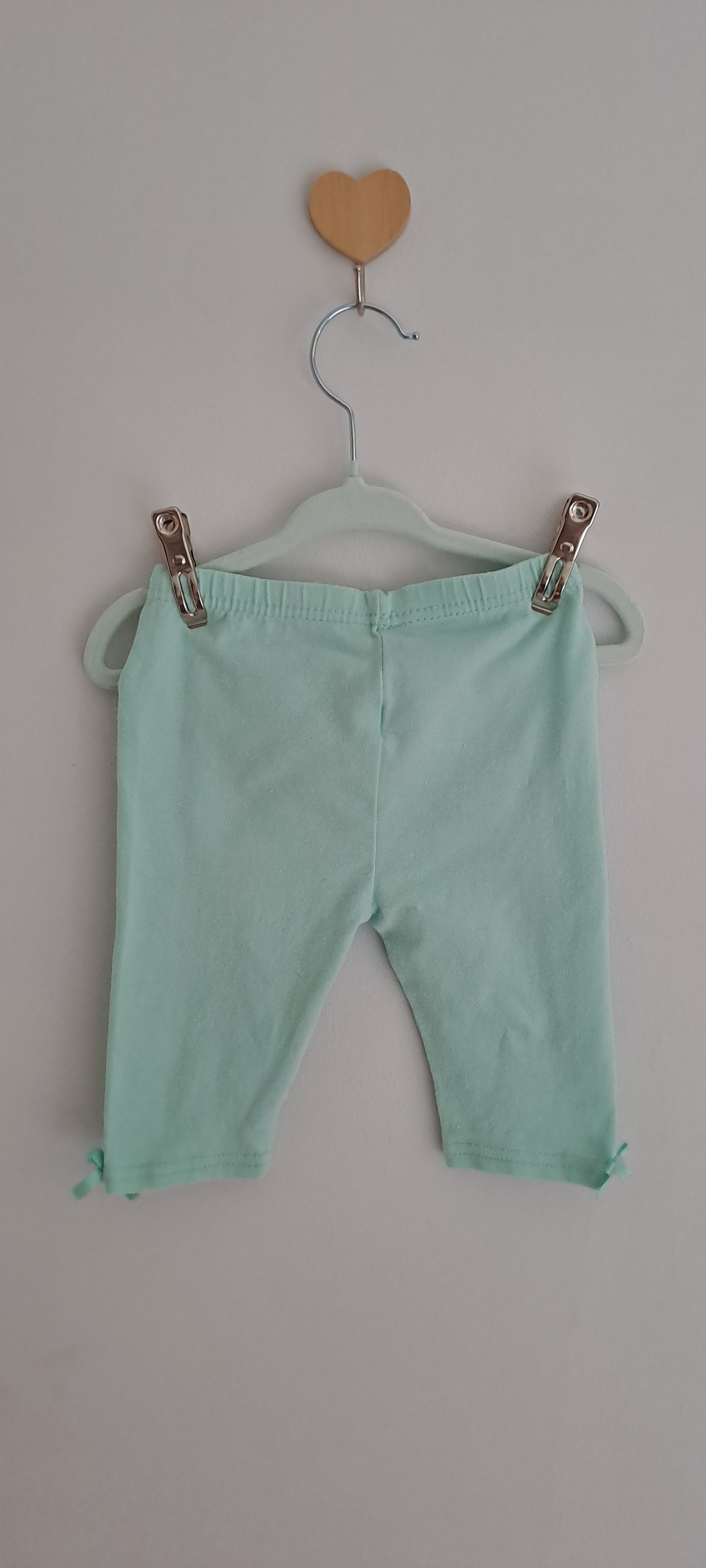 One Two Three Baby Girls Mint Green Bow Leggings 12-18 Months