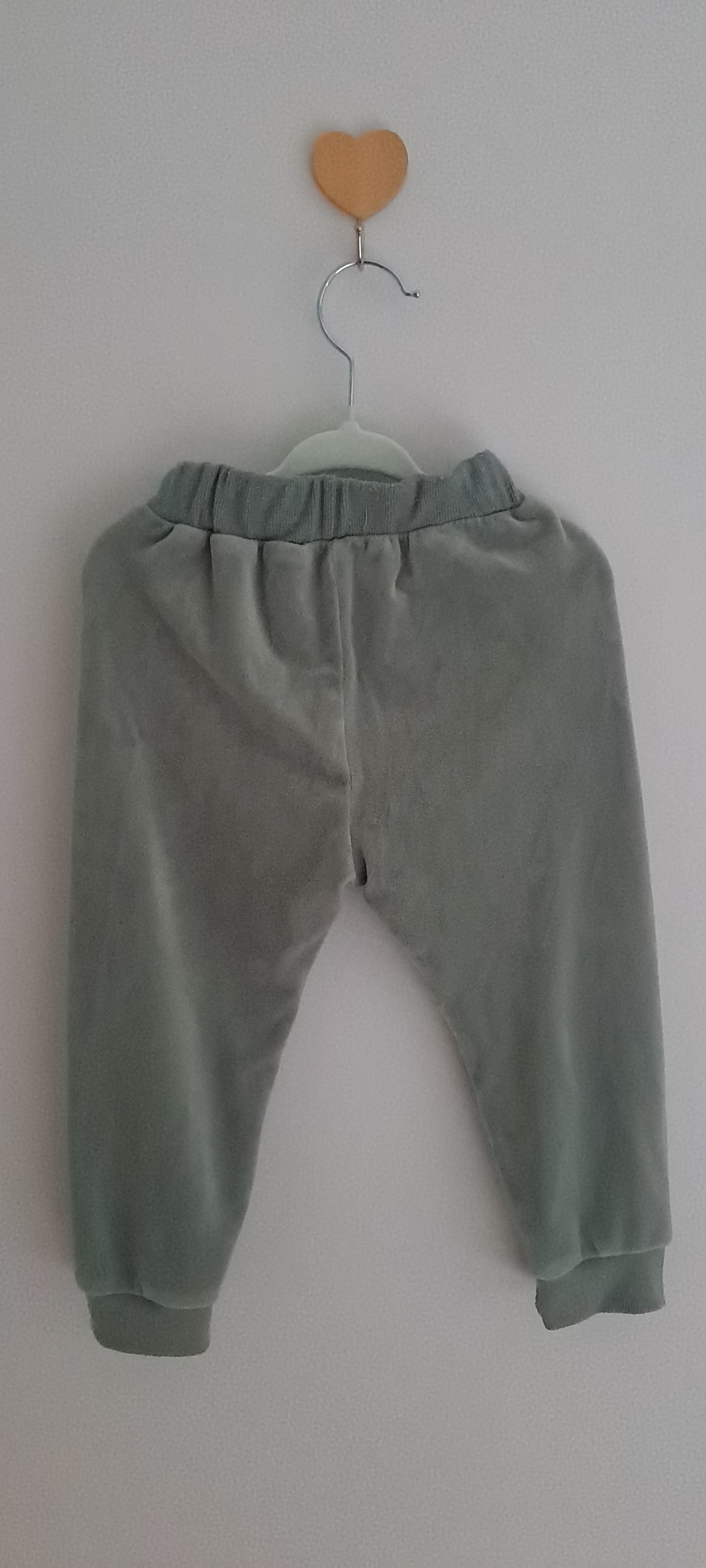 Cuddlesome Baby Velvet Hooded Tracksuit Set – Sage 18-24 Months