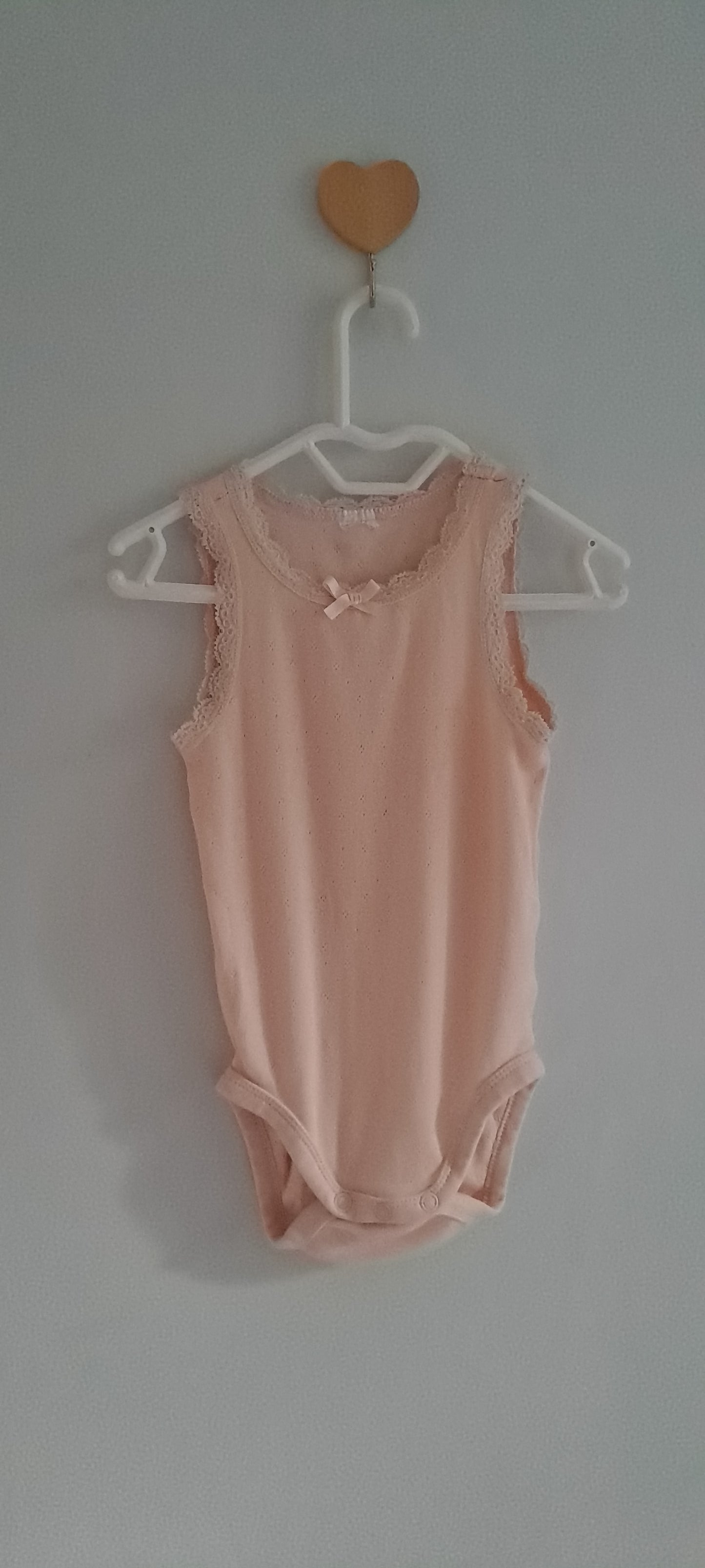 H&M Pink Ribbed Lace Bodysuit 6-9 Months