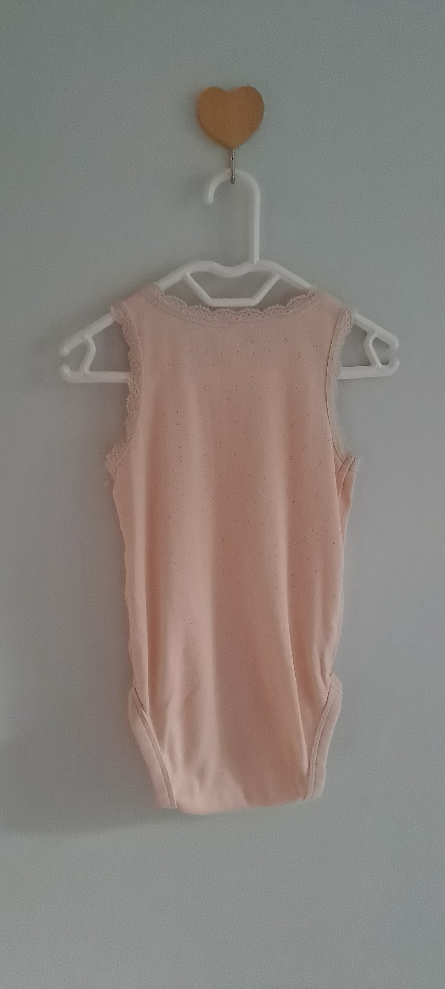 H&M Pink Ribbed Lace Bodysuit 6-9 Months