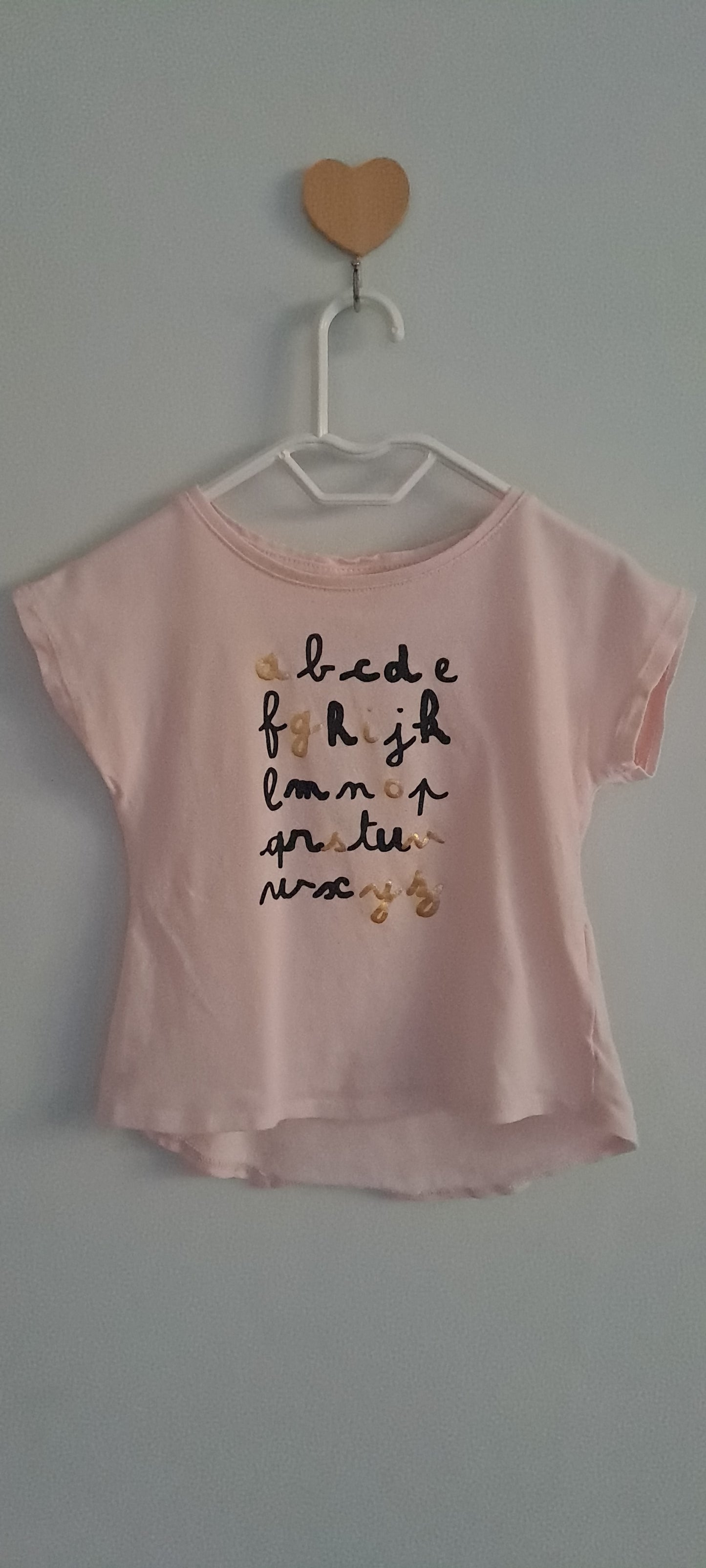 Zara Baby Girl Pink Alphabet Graphic Cotton T-Shirt 9-12 Months