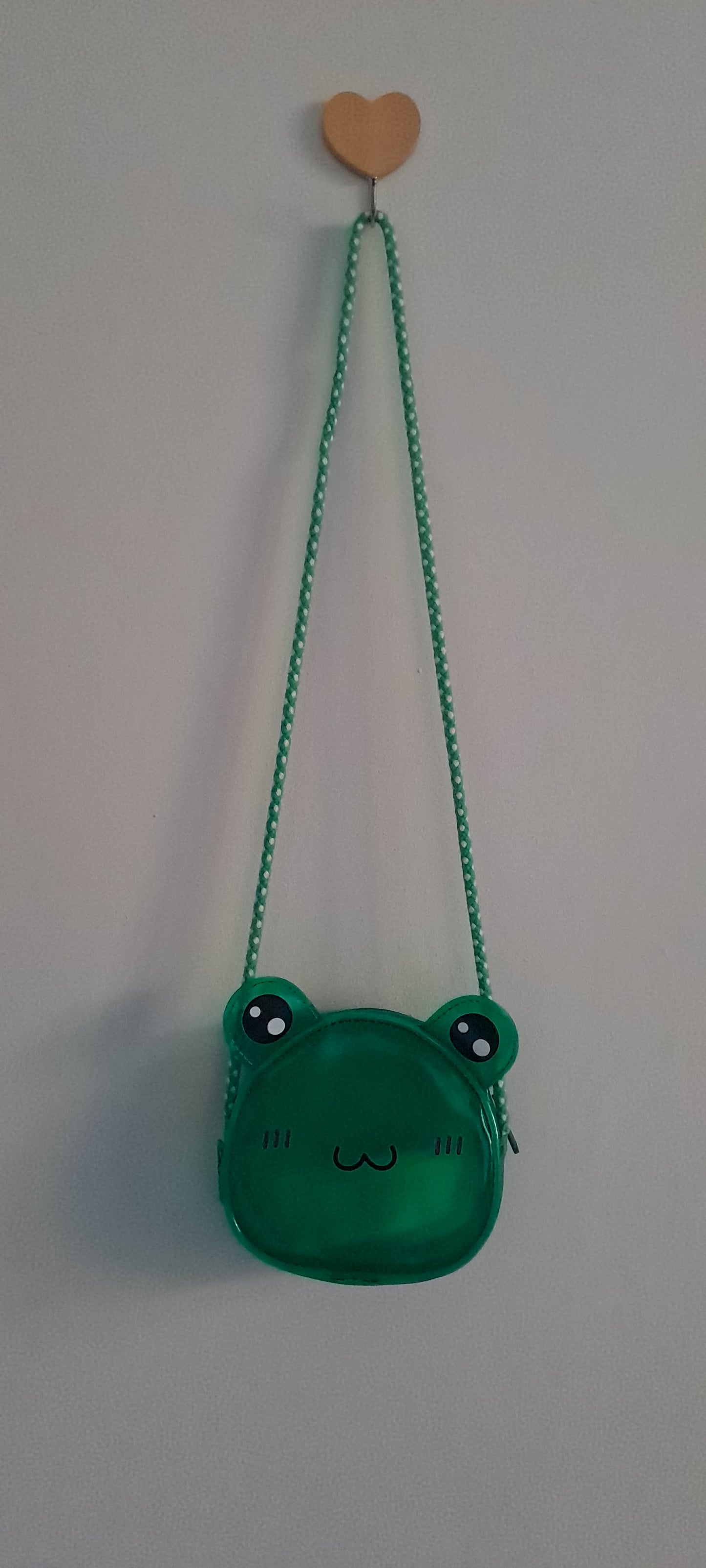 Zara Kids Green Jelly Frog Face Crossbody Coin Purse