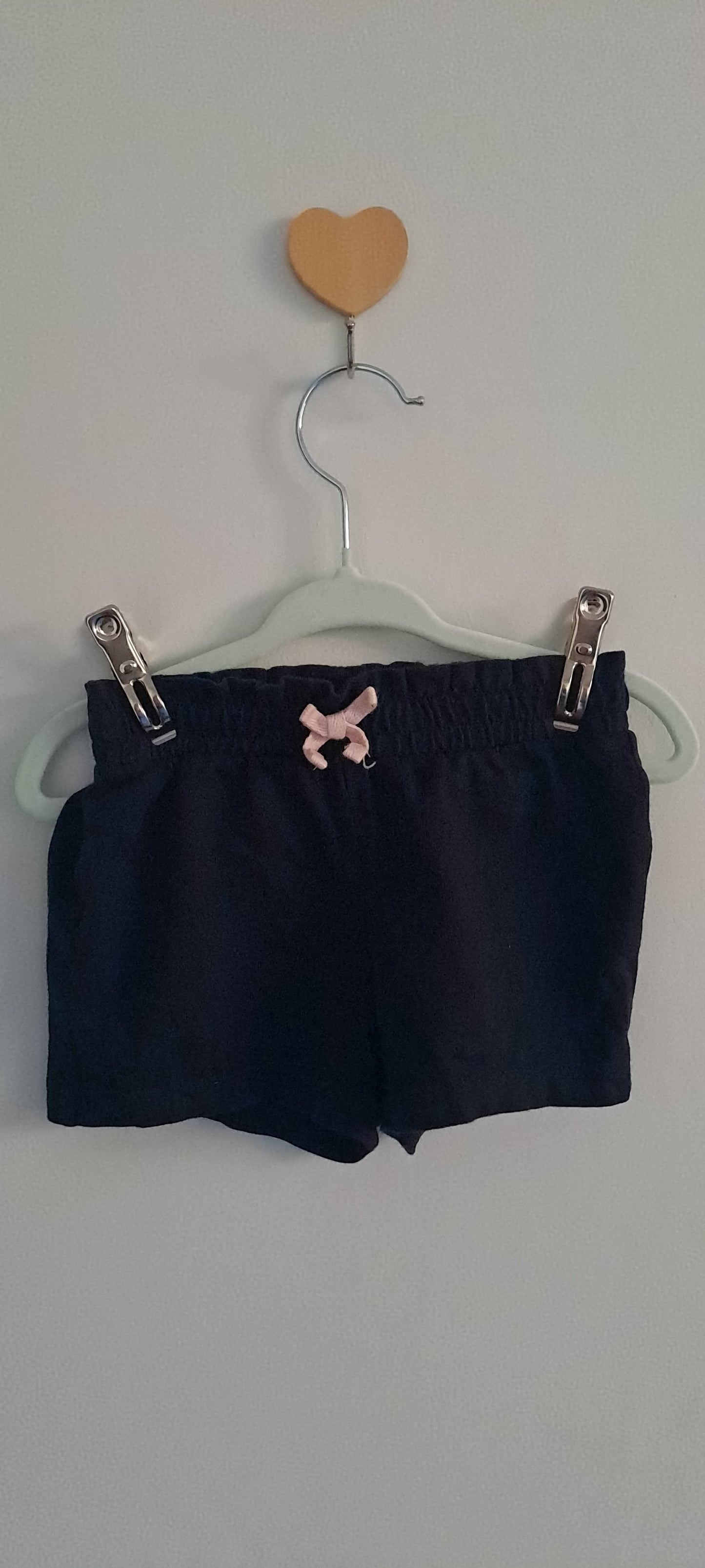 H&M Baby Girl Navy Organic Cotton Pull-On Shorts 4-6 Months