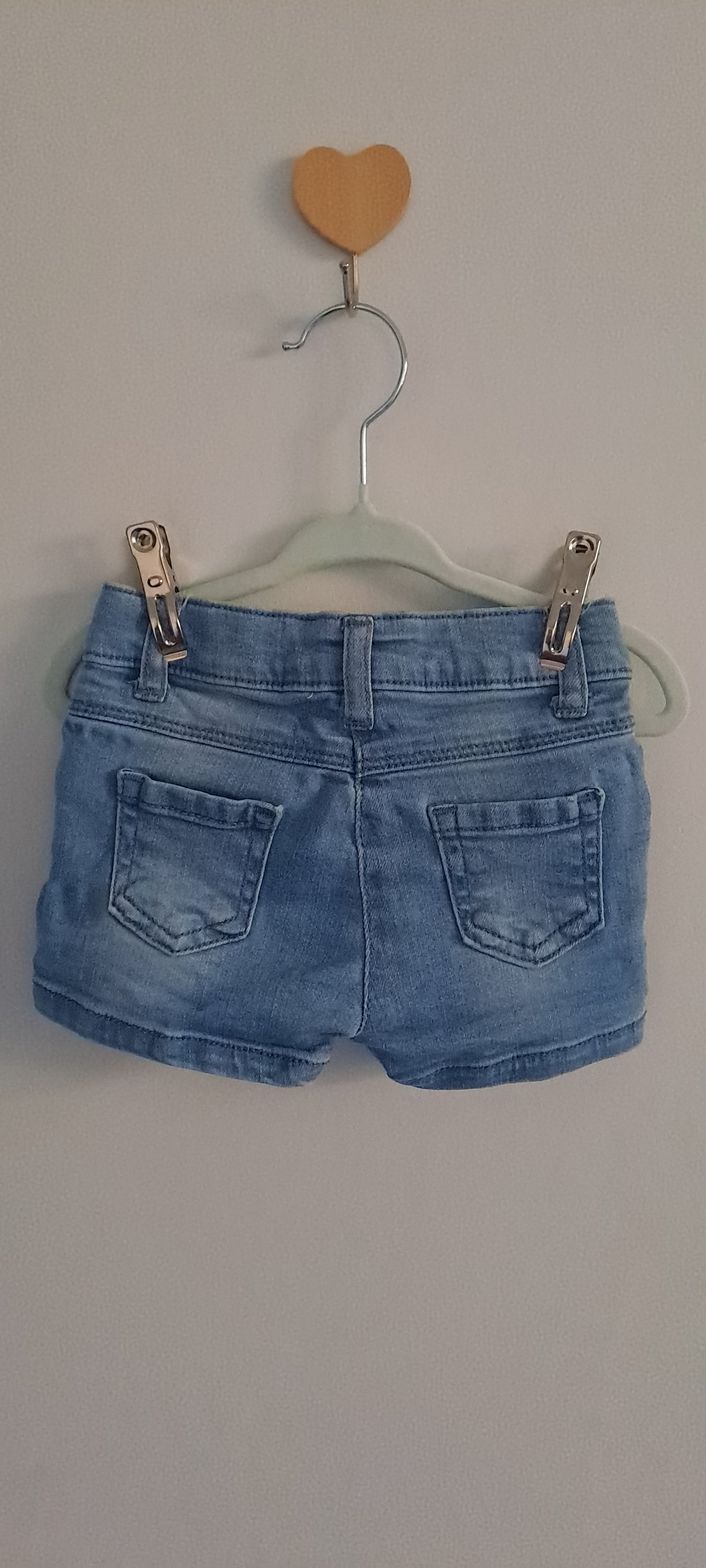 Waikiki Baby Girl Mid-Wash Denim Fitted Summer Shorts 12-18 Months