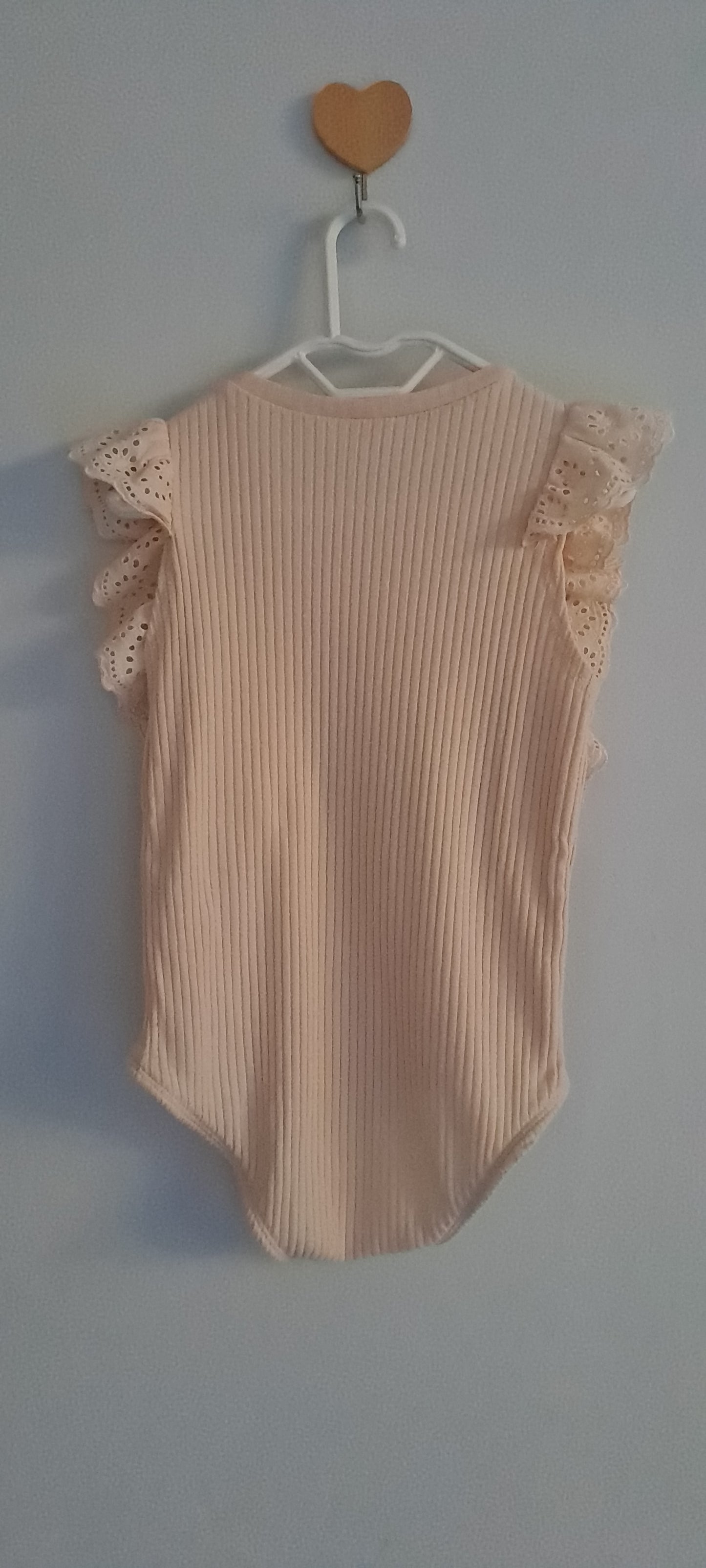 Zara Kids Girl Ribbed Eyelet Frill Bodysuit 3-4 Years