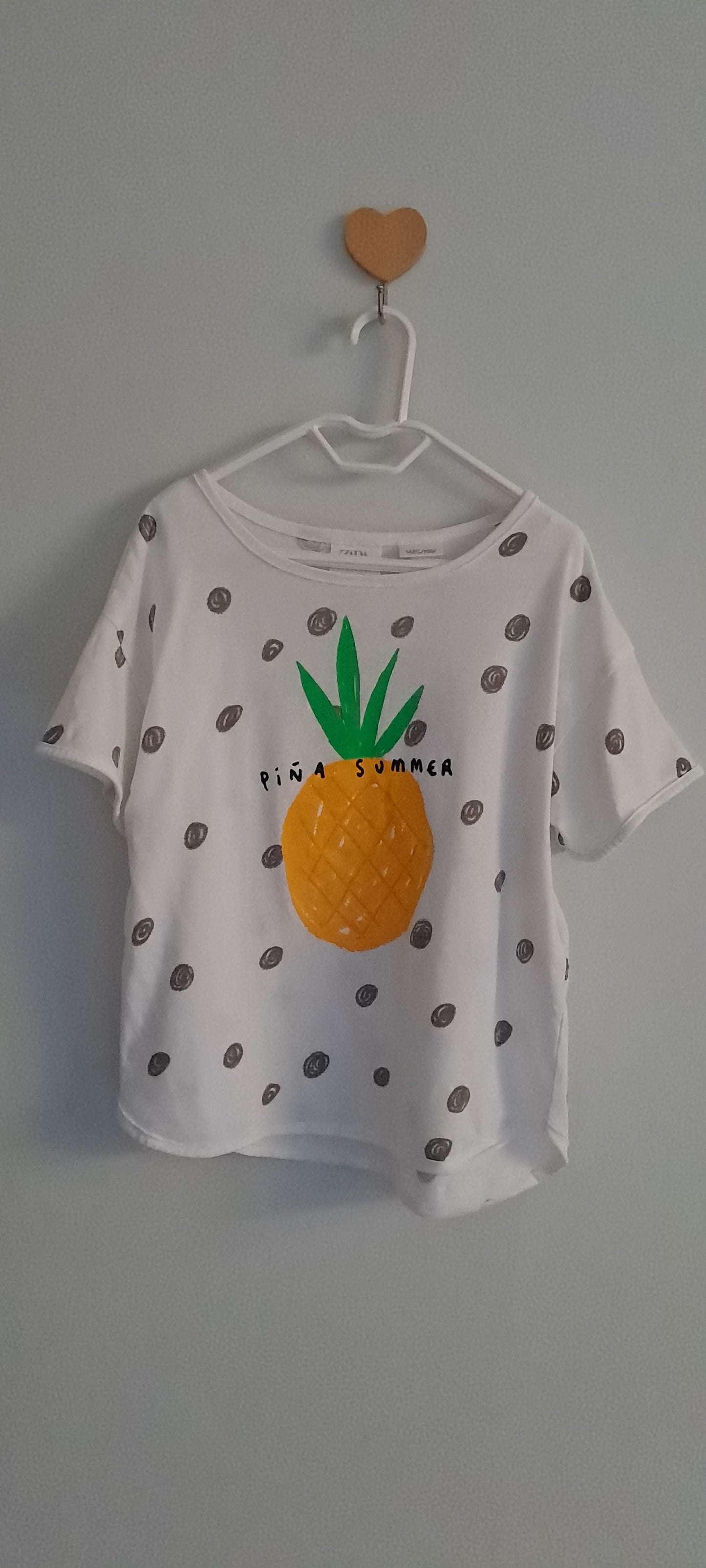 Zara Kids Girl "Piña Summer" Pineapple Print T-Shirt 2-3 Years