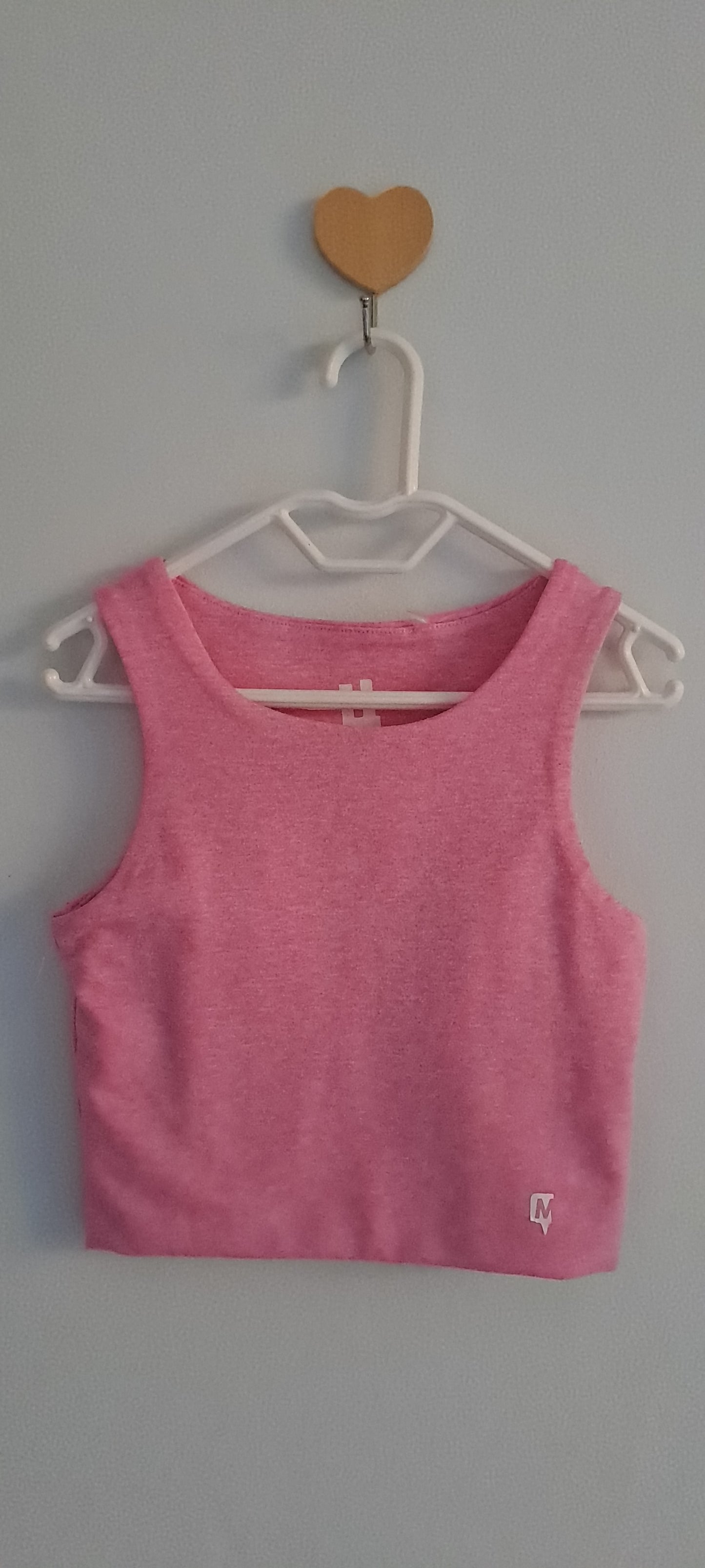 Cotton On Kids Girl Pink Ribbed Cropped Tank Top 3-4 Years