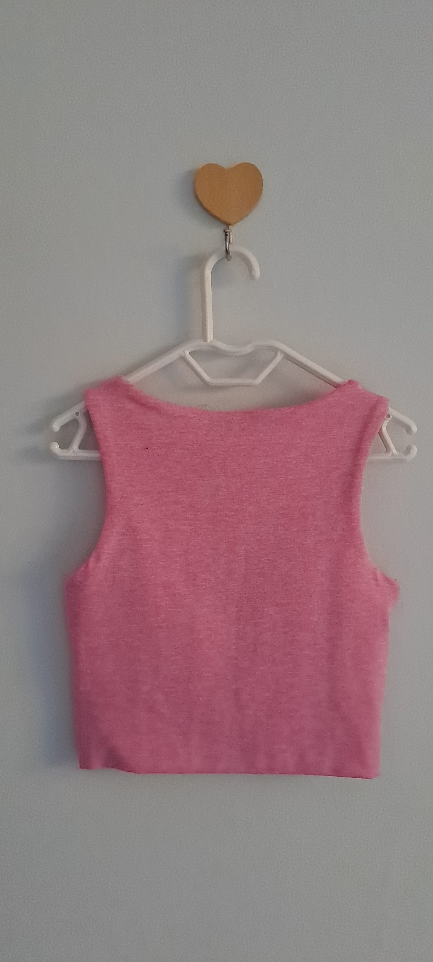 Cotton On Kids Girl Pink Ribbed Cropped Tank Top 3-4 Years