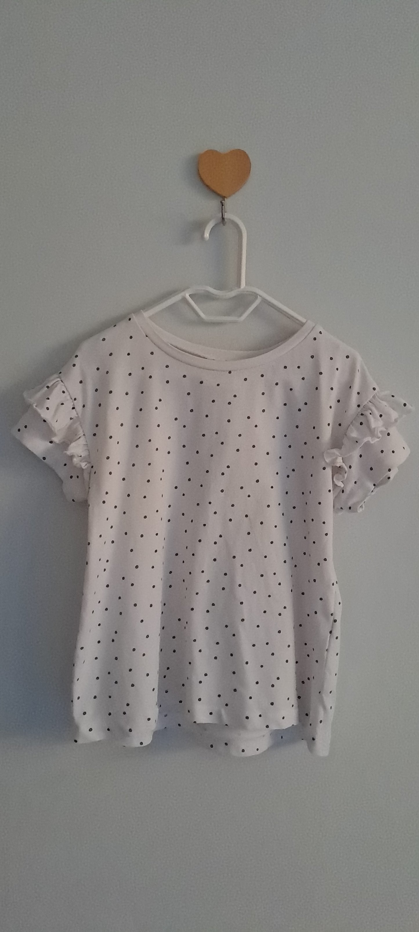 Zara Kids Girl Polka Dot Ruffle Sleeve T-Shirt 2-3 Years