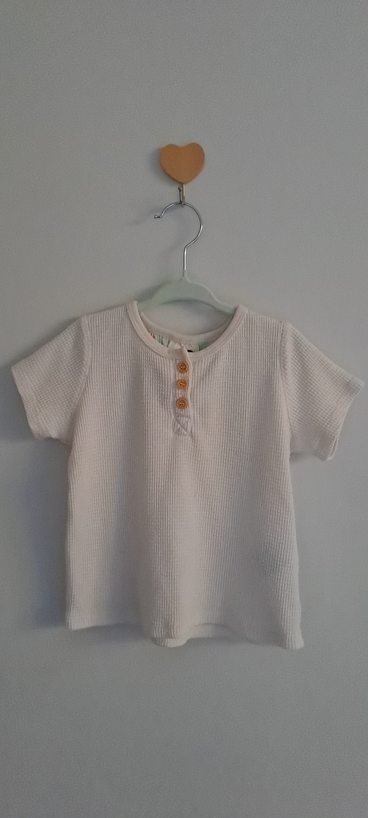 Cotton On Kids Toddler Ribbed Henley Top & Daisy Check Shorts Set 18-24 Months
