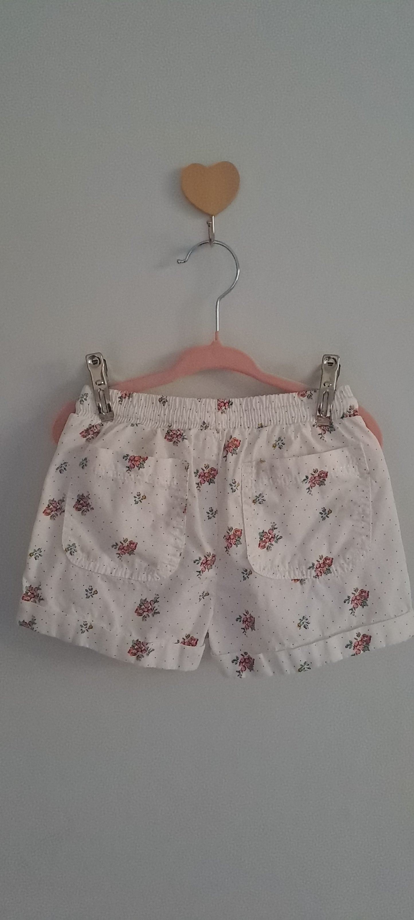 Real Kids Girl White Floral Ditsy Print Cotton Shorts 2-3 Years